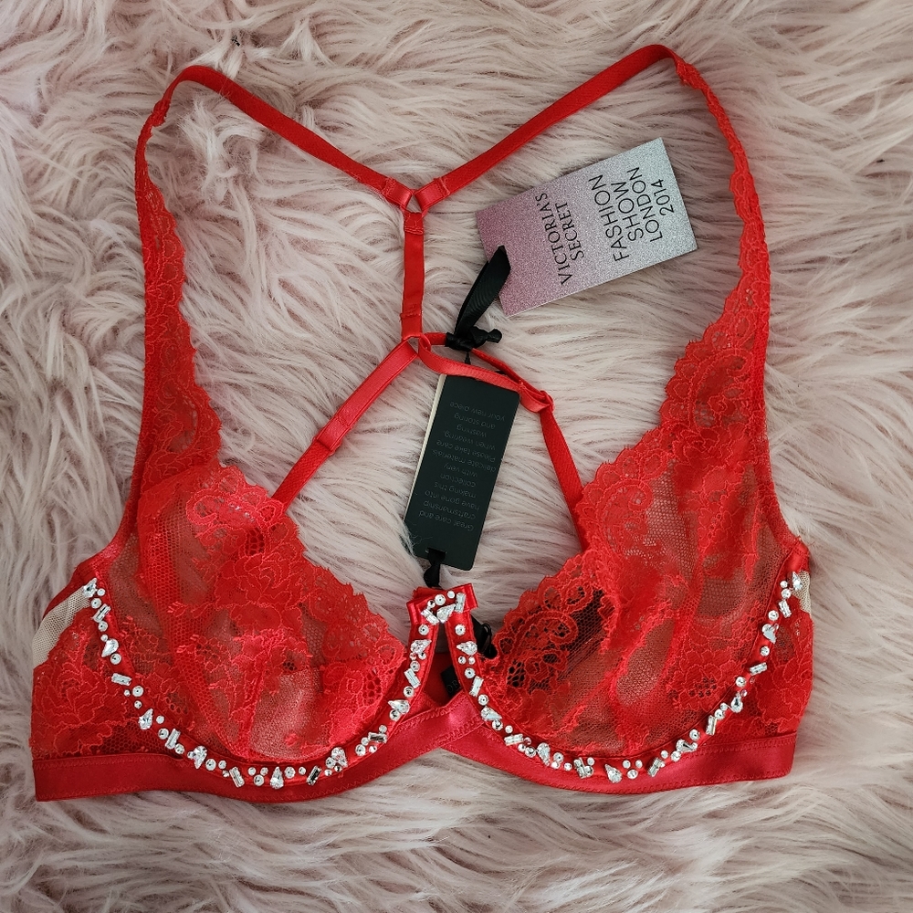 Victoria's Secret designer crystal t-back bra 32D Fashion Show 2014 - Picture 8 of 8